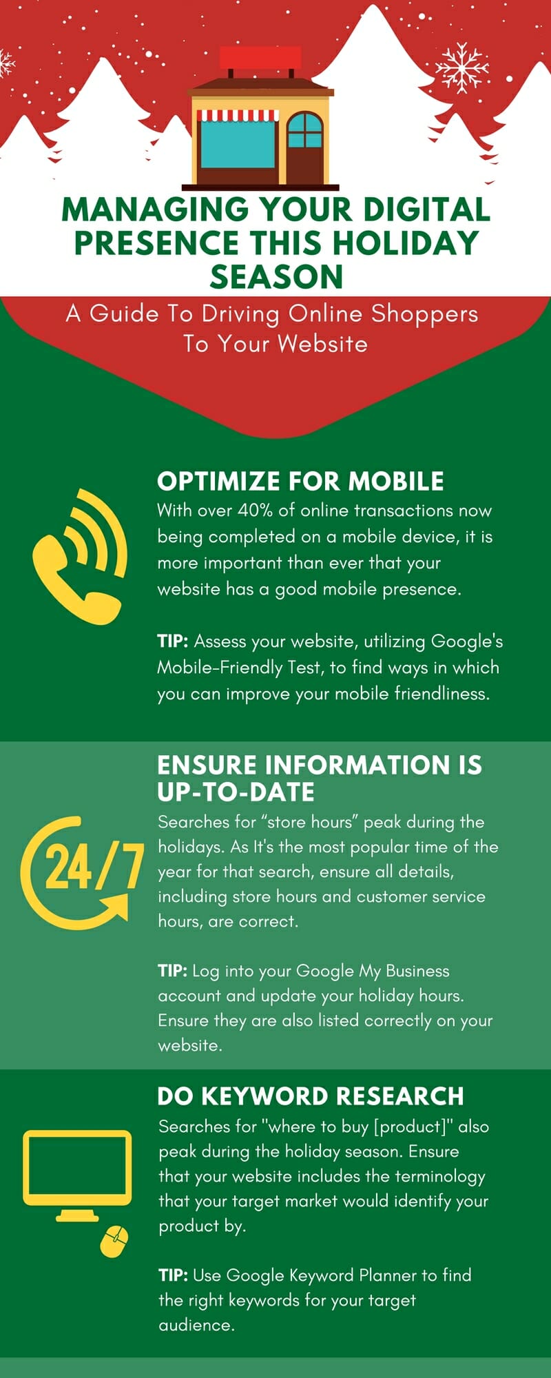 Holiday digital marketing infographic