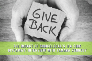 Hand holding Give back sign.